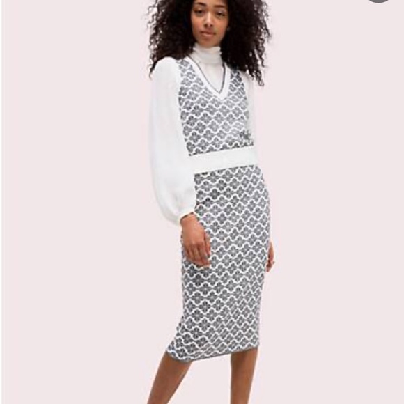 kate spade Dresses & Skirts - Kate Spade Metallic Floral Print Pencil Sweater Skirt XS